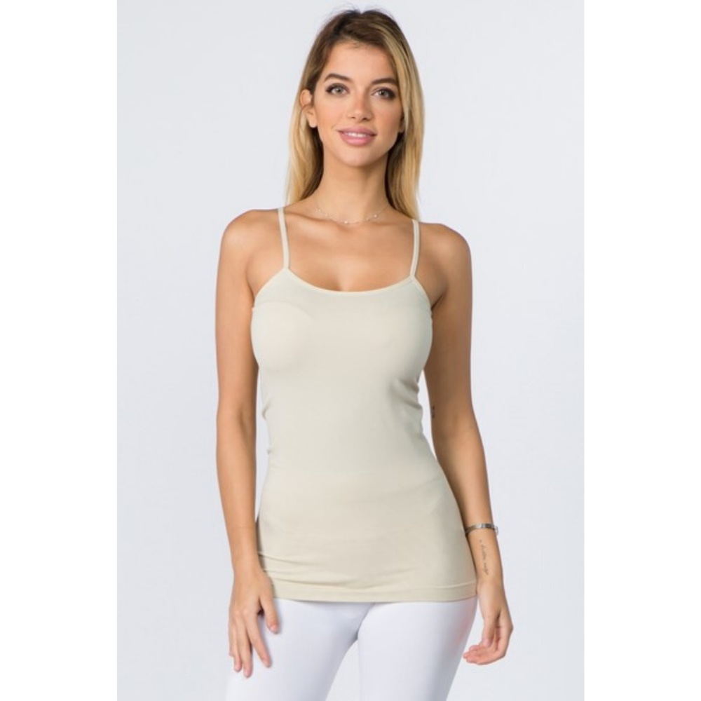 Women's Layering Cami Spaghetti Straps Soft Oyster - Picture 4 of 5